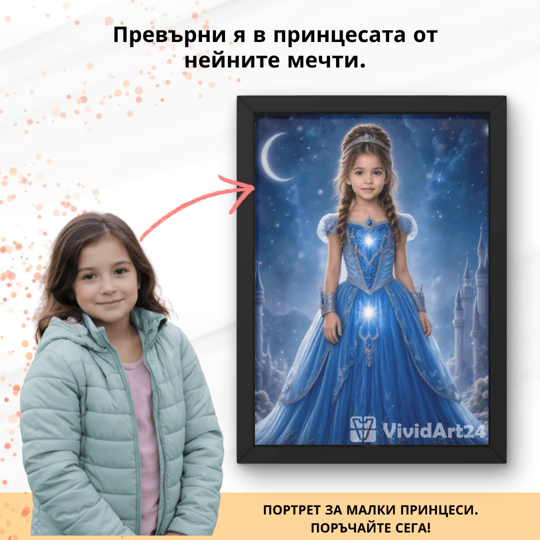 45 Детски Портрет като Приказна Принцеса - Image 1