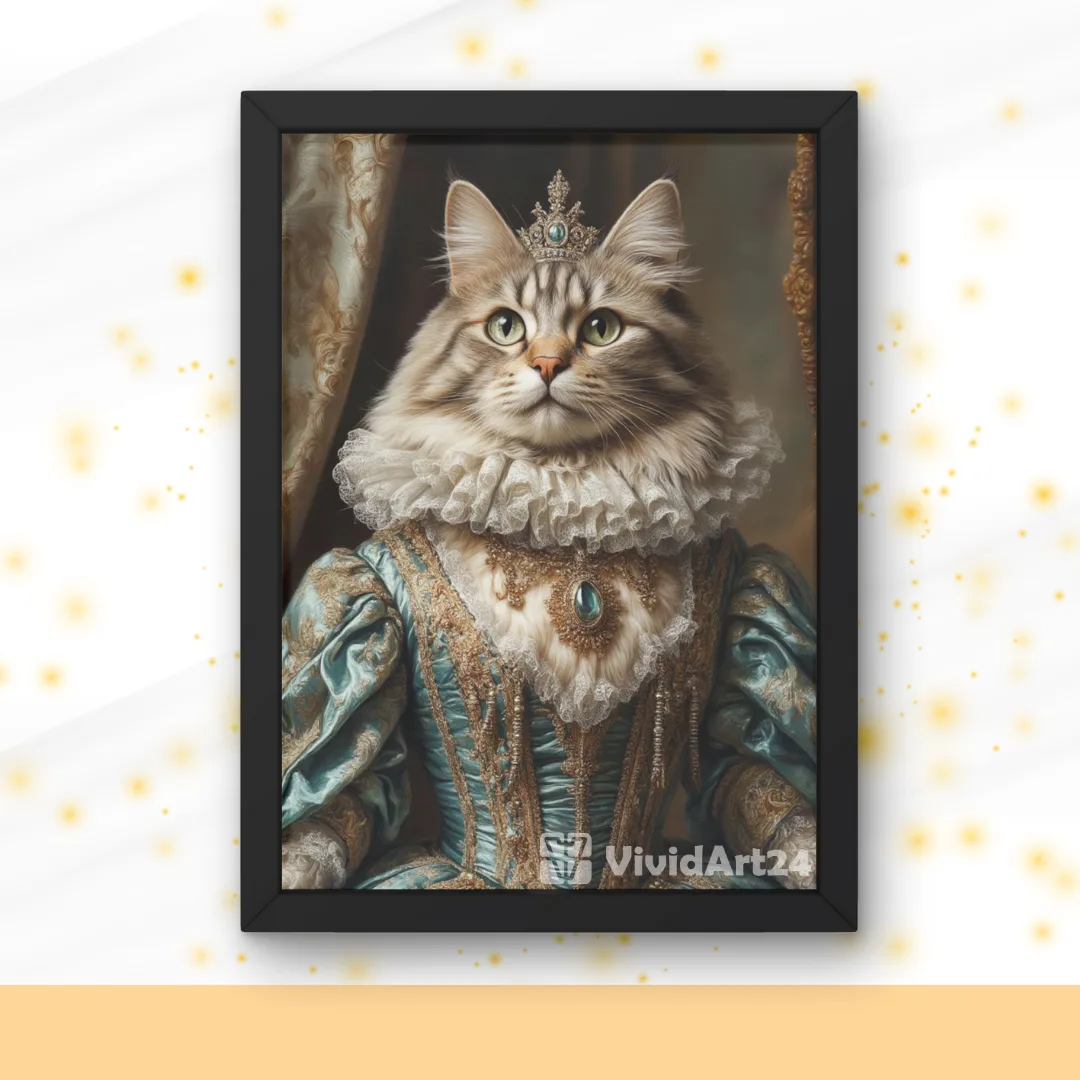 54 Котешки Портрет с Тюркоазена Рокля - Image 1