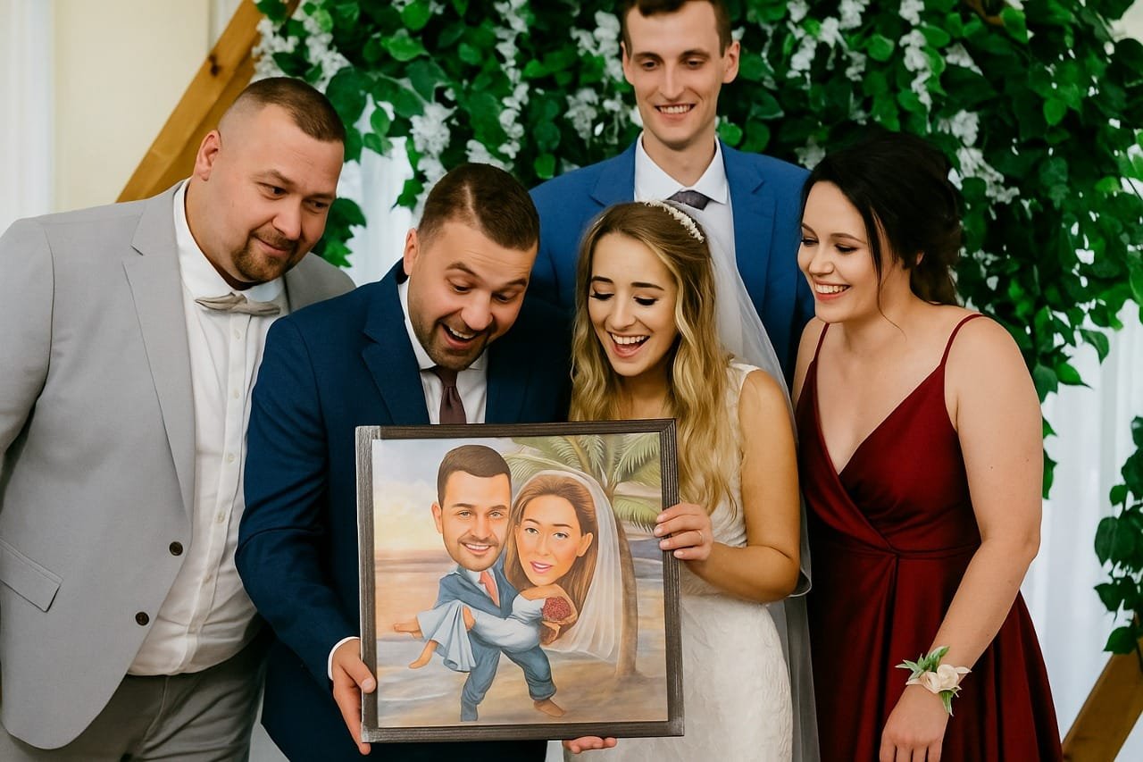 Сватбена карикатура за подарък 