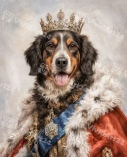 Класически кралски портрет на куче в стил XIX век