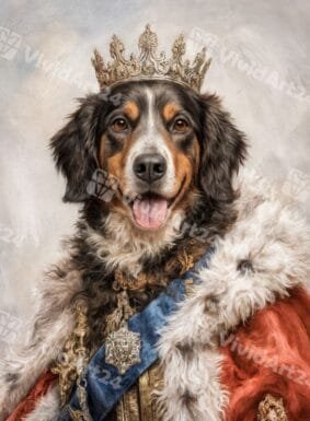 Класически кралски портрет на куче в стил XIX век
