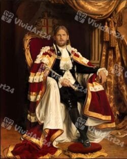 Портрет по снимка за мъж на трон