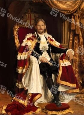 Портрет по снимка за мъж на трон