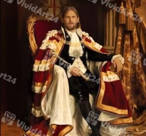 Портрет по снимка за мъж на трон