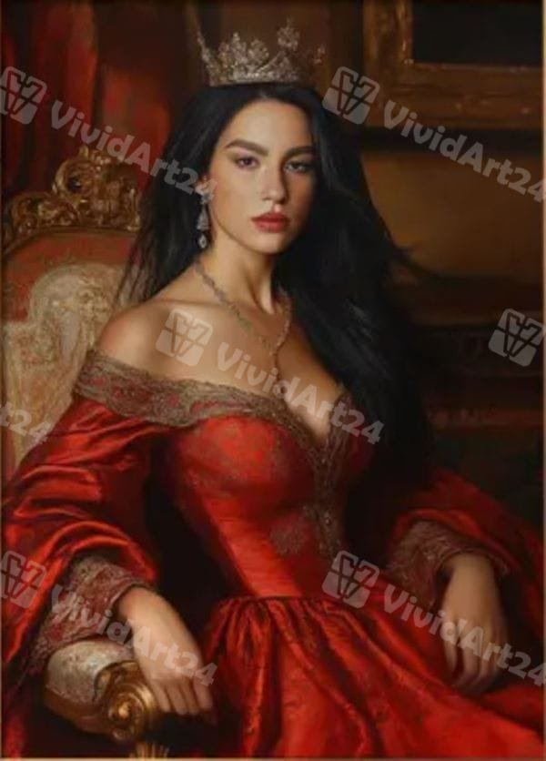 Оригинален подарък за жена - портрет като кралица