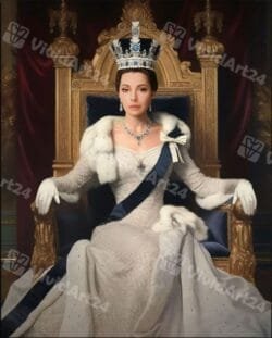 Кралски портрет за жена с корона