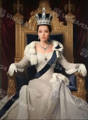 Кралски портрет за жена с корона
