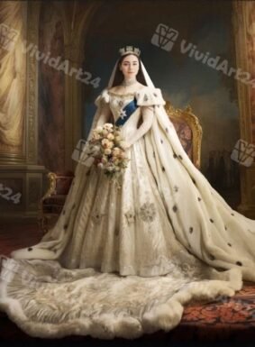 Красив портрет на жена с голяма рокля