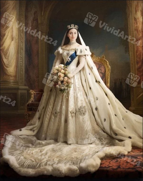 Красив портрет на жена с голяма рокля