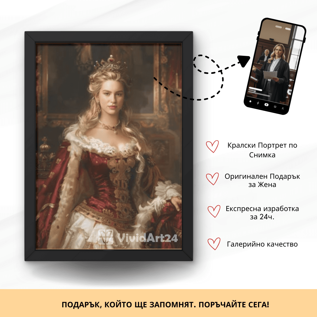 9 Портрет на Жена Кралица в Дворец - Image 1