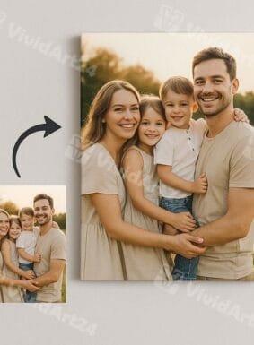 Портрет на Семейство Разпечатан върху Канава