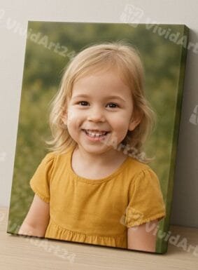 Портрет на Дете Разпечатан върху Канава