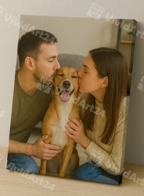 подарък снимка на канава за двойка