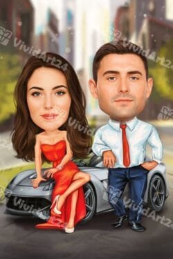Карикатура за Двойка с кола