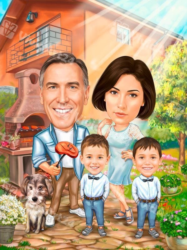 karikatura-semeistvo-dve-deca Карикатура за Семейство с две деца